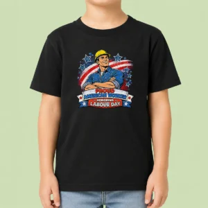 Nice Patriotic Labour Day Worker Pop Art Kids T-Shirt
