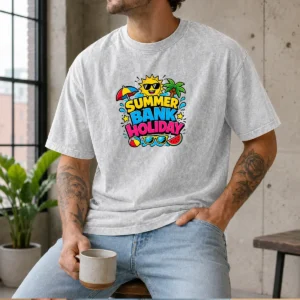 Pretty Cartoon Summer Bank Holiday Beach Ball Watermelon Washed T-Shirt