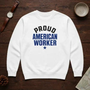 Hot Labour Day Proud American Worker Minimalist Sweater
