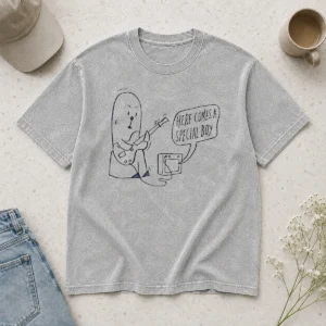 Good Here Comes A Special Boy Guitarist Doodle Washed T-Shirt