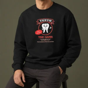 Official Teeth The Game Pliers Included Horror Movie Parody Sweater