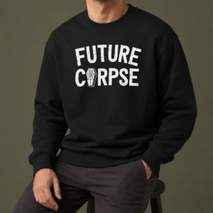 Top Funny Distressed Future Corpse With Coffin Goth Sweater