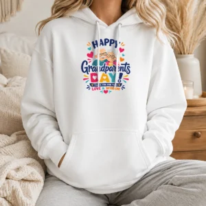 Nice Good Happy Grandparents Day Love Wisdom Hearts Illustration Hoodie