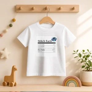 Top Stitch Facts Stubbornness Listening Skills Side Eye Blue Body Attitude Kids T-Shirt