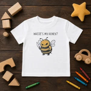 Premium Where'S My Honey Angry Bee With A Knife Kids T-Shirt