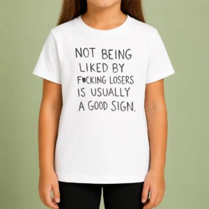 Original Nice Not Being Liked By Fucking Losers Is Usually A Good Sign Kids T-Shirt