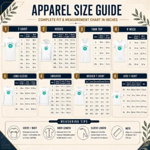 Size chart for Funny Hot Neighbors From Woot! with measurements in inches and cm to help choose the right fit