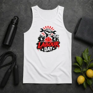 Top Official Labour Day Workers Silhouette Fist Wrench Grunge Tank Top