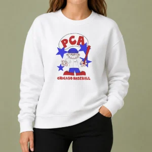 Awesome PCA Chicago Baseball Character Shirt With Pinstripe Uniform And Baseball Bat Sweater