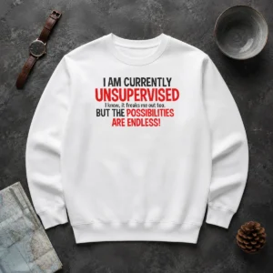 Nice Original I Am Currently Unsupervised I Know It Freaks Me Out Too Sweater