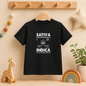 Hot Sativa To Change The Things I Can Indica To Accept The Things I Can Not Kids T-Shirt