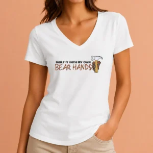 Nice Awesome Built It With My Own Bear Hands Handyman V-Neck Shirt