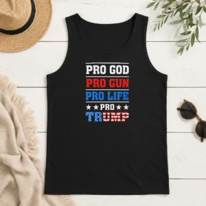 Pretty Awesome Pro God Pro Gun Pro Life Pro Trump Conservative Tank Top