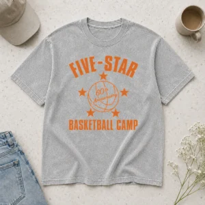 Premium Awesome Five Star Basketball Camp 60th Anniversary Washed T-Shirt