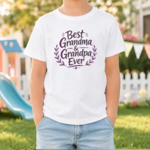Pretty Grandparents Day Best Grandma Grandpa Ever Sketch Kids T-Shirt