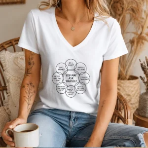 Top You May Ask Yourself Talking Heads Lyrics Venn Diagram V-Neck Shirt