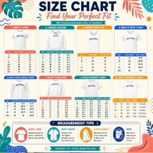 Size chart for Good Ballista DFW Straight Edge Respecters Hardcore with measurements in inches and cm to help choose the right fit