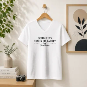 Official Double D'S Run In My Family Dead Dads Sarcastic V-Neck Shirt
