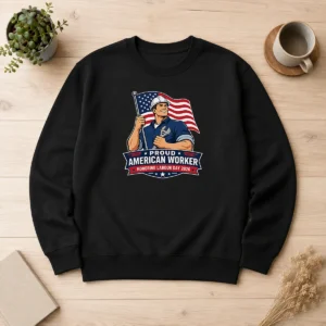 Official Original Labour Day Proud American Worker Vector Sweater
