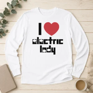 Official Premium I Love Electric Lady Jimi Hendrix Rock Music Long Sleeve Shirt