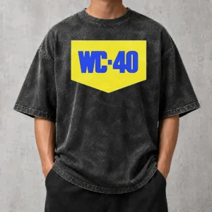 Happy Funny WC 40 Logo Parody Washed T-Shirt