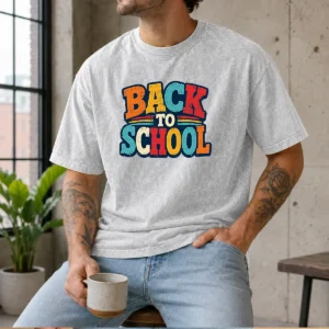 Awesome Colorful Back To School Apple Book Pencil Washed T-Shirt