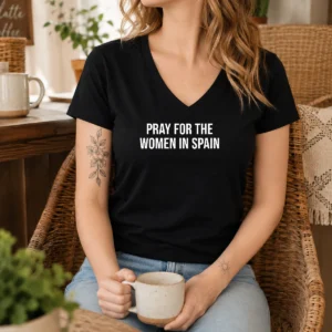 Awesome Pray For The Women In Spain Support Solidarity V-Neck Shirt