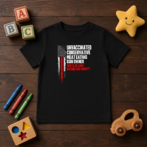 Official Unvaccinated Conservative Meat Eating Gun Owner How Else Can I Offend You Today Kids T-Shirt