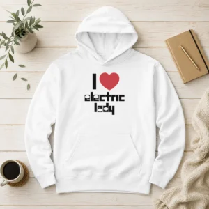 Official Premium I Love Electric Lady Jimi Hendrix Rock Music Hoodie