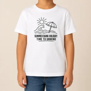 Hot Top Summer Bank Holiday Relaxation Line Art Kids T-Shirt