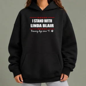Hot Premium Pretty I Stand With Linda Blair Animal Rescue Support Hoodie
