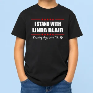 Hot Premium Pretty I Stand With Linda Blair Animal Rescue Support Kids T-Shirt