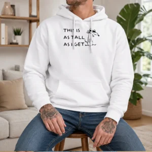 Official This Is As Tall As I Get Cartoon Dog Humor Hoodie