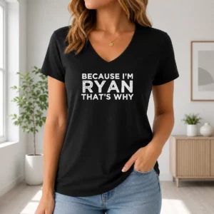 Hot Nice Because I'M Ryan That'S Why V-Neck Shirt