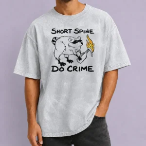 Hot Pretty Short Spine Do Crime Raccoon With Molotov Cocktail Washed T-Shirt