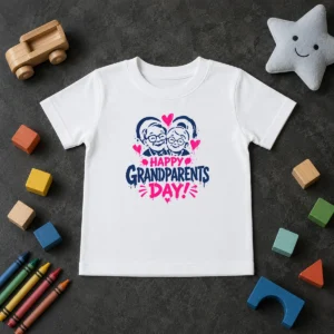 Hot Premium Happy Grandparents Day Grunge Paint Splatter Heart Kids T-Shirt