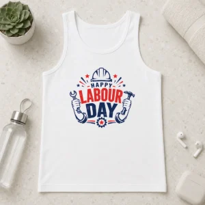 Happy Good Happy Labour Day Wrench Hammer Hard Hat Stars Tank Top