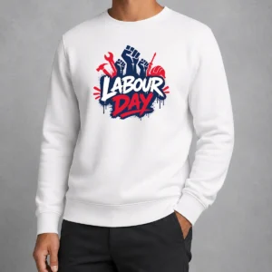 Nice Pretty Labour Day Raised Fists Tools Paint Splatter Protest Sweater