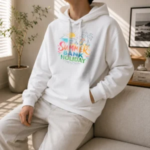 Funny Watercolor Beach Scene Summer Bank Holiday Relax Hoodie