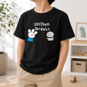 Premium Icecream Sandwich Characters Youtube Animation Kids T-Shirt