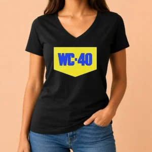 Happy Funny WC 40 Logo Parody V-Neck Shirt