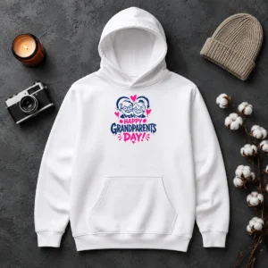Hot Premium Happy Grandparents Day Grunge Paint Splatter Heart Hoodie