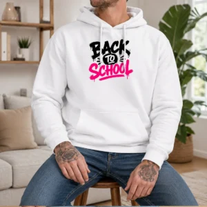 Good Brush Script Back To School Yellow Outline Hoodie
