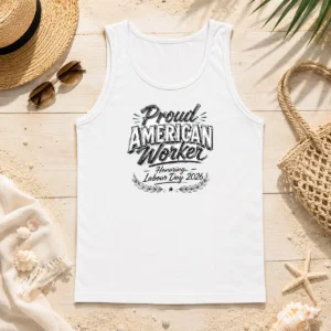 Good Nice Labour Day Proud American Worker Sketch Tank Top