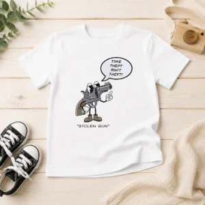 Perfect Hot Stolen Gun Time Theft Ain'T Theft Rubber Hose Style Kids T-Shirt