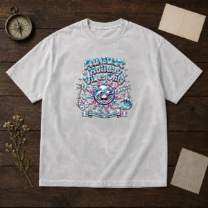 Premium August Holiday Vibes Y2K Chrome Sun Washed T-Shirt