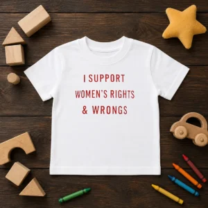 Official I Support Women'S Rights And Wrongs Funny Quote Kids T-Shirt