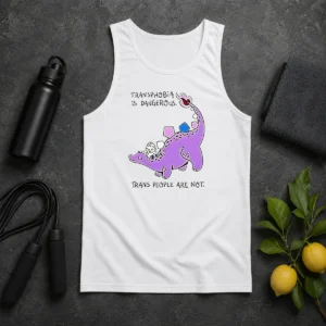 Premium Pretty Transphobia Is Dangerous Trans People Are Not Dinosaur Activism Equality Tank Top
