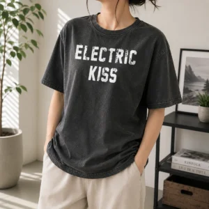 Nice Awesome Jennie Blackpink Electric Kiss Washed T-Shirt
