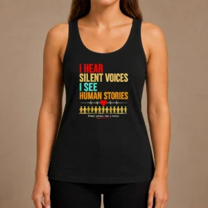 Hot I Hear Silent Voices I See Human Stories Every Person Has A Story Tank Top